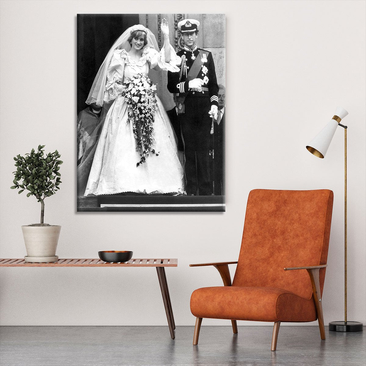 Princess Diana and Prince Charles at their wedding St Pauls Canvas Print or Poster