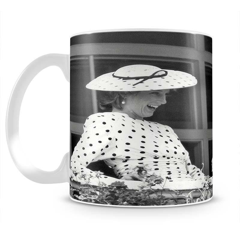 Princess Diana and Princess Anne sharing a laugh at the races Mug - Canvas Art Rocks - 2