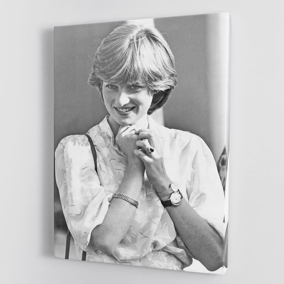 Princess Diana applauding Prince Charles playing polo Canvas Print or Poster