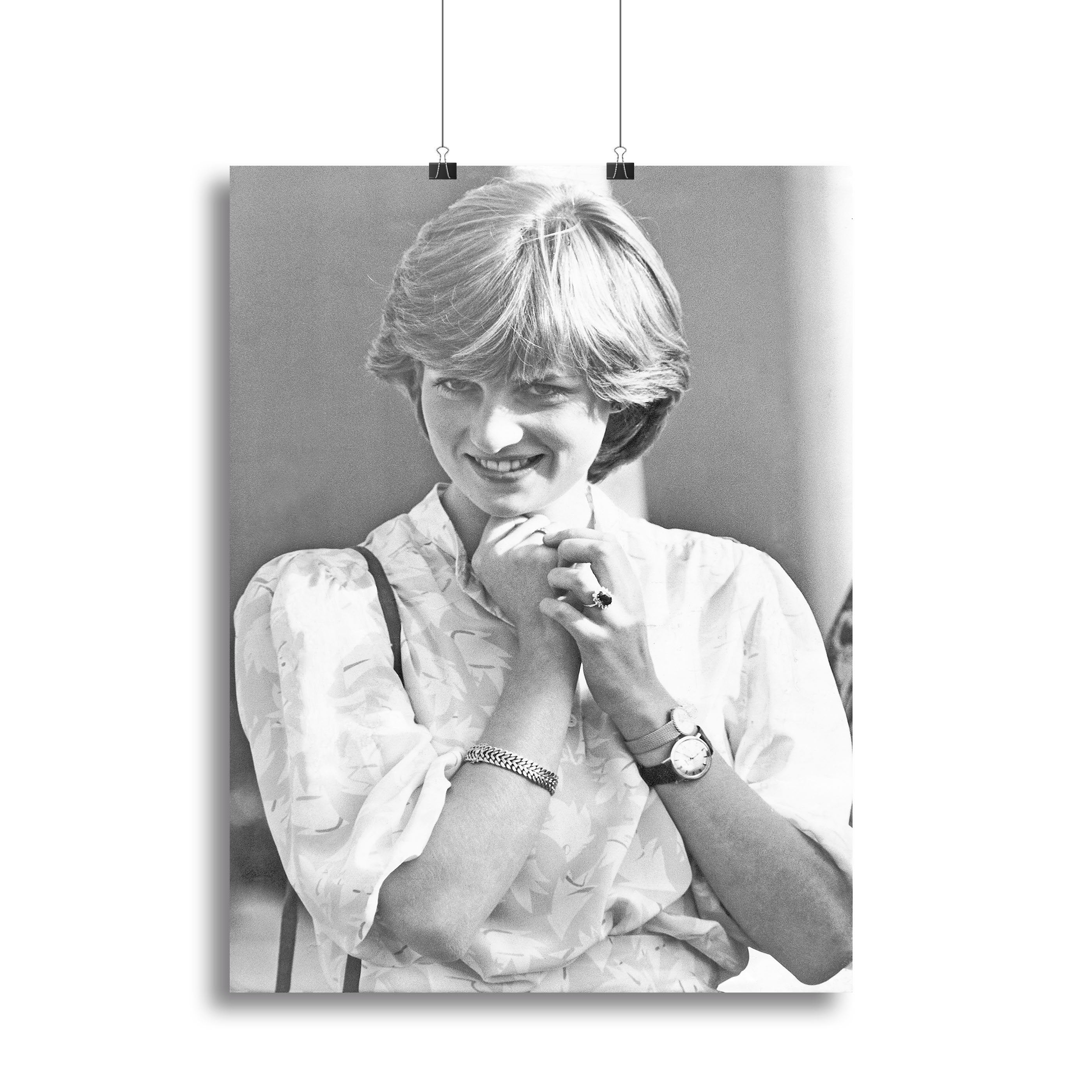 Princess Diana applauding Prince Charles playing polo Canvas Print or Poster