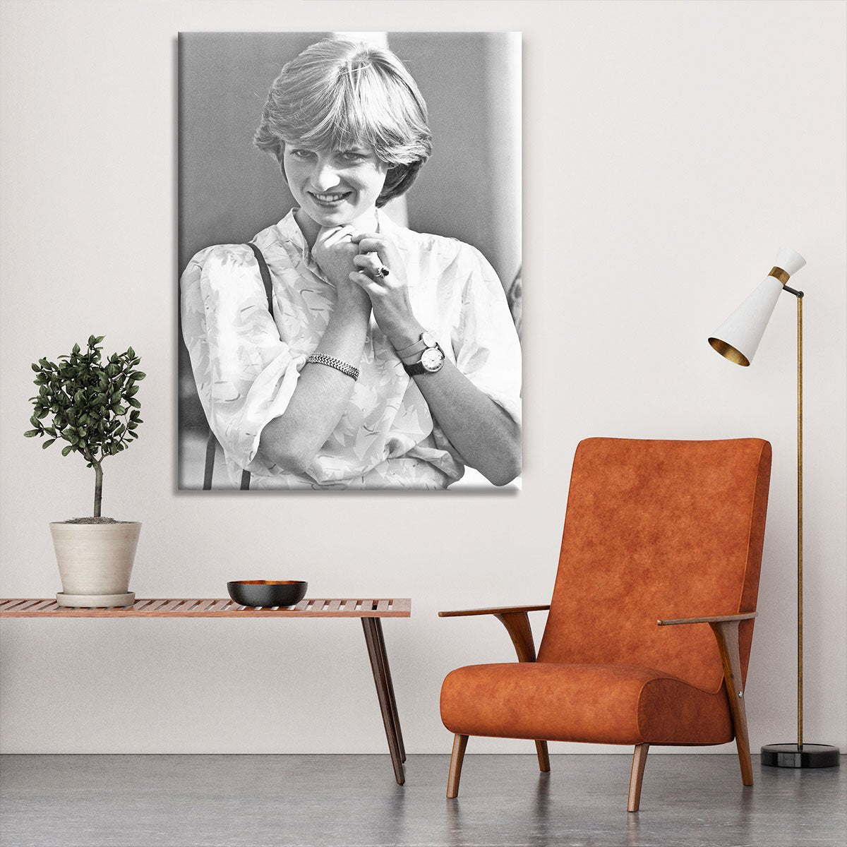 Princess Diana applauding Prince Charles playing polo Canvas Print or Poster