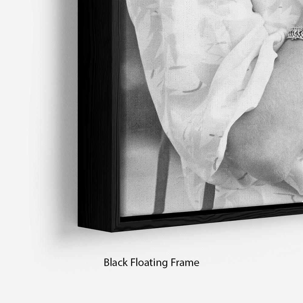 Princess Diana applauding Prince Charles playing polo Floating Frame Canvas