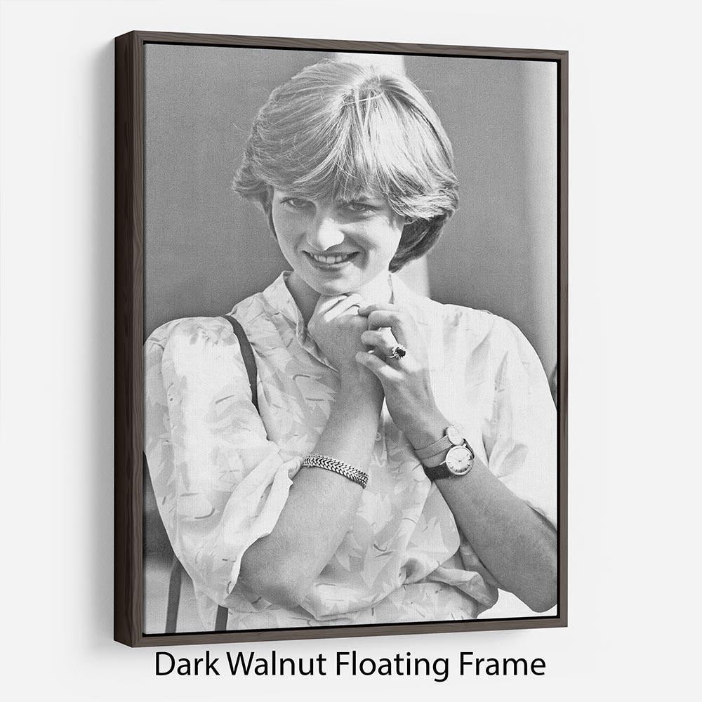 Princess Diana applauding Prince Charles playing polo Floating Frame Canvas
