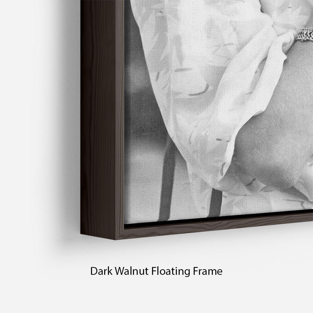 Princess Diana applauding Prince Charles playing polo Floating Frame Canvas