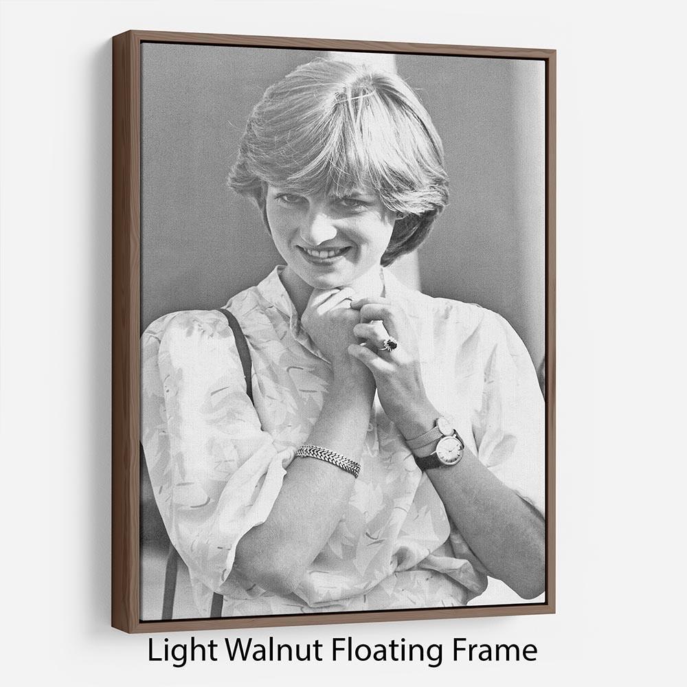 Princess Diana applauding Prince Charles playing polo Floating Frame Canvas