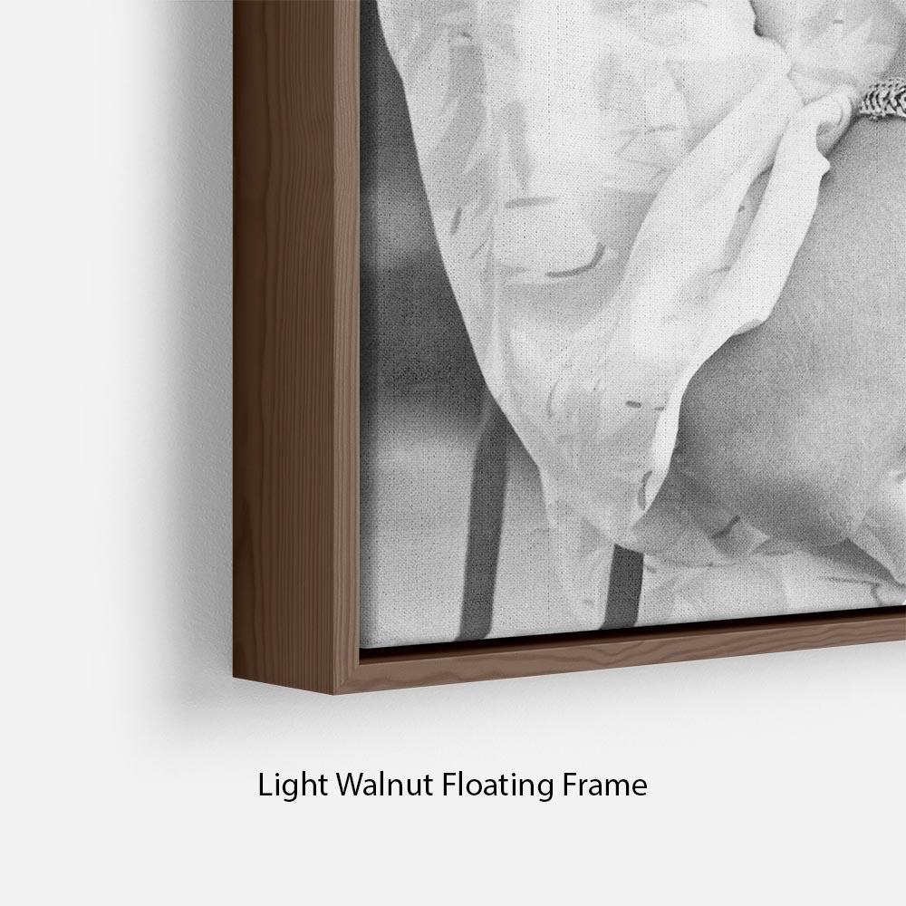 Princess Diana applauding Prince Charles playing polo Floating Frame Canvas