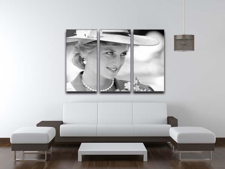 Princess Diana arrives at church in Melbourne Australia 3 Split Panel Canvas Print - Canvas Art Rocks - 3