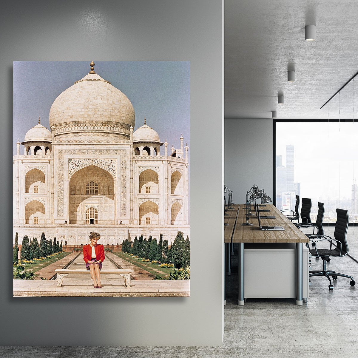 Princess Diana at the Taj Mahal in India Canvas Print or Poster