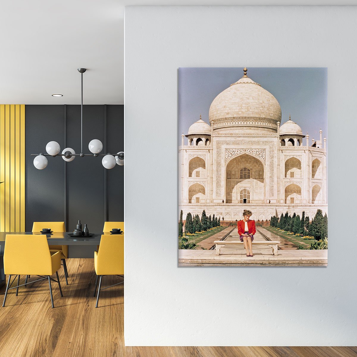 Princess Diana at the Taj Mahal in India Canvas Print or Poster