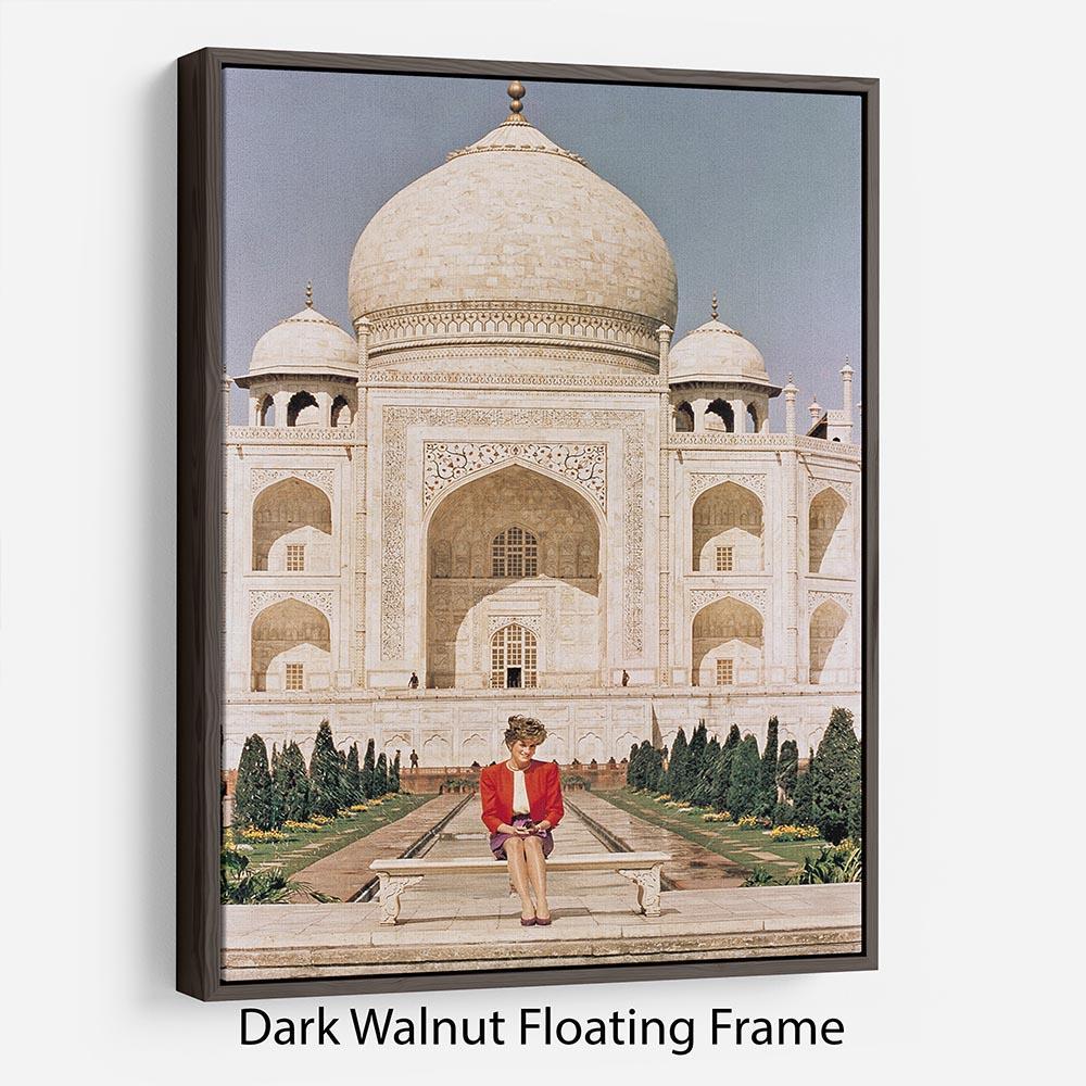 Princess Diana at the Taj Mahal in India Floating Frame Canvas