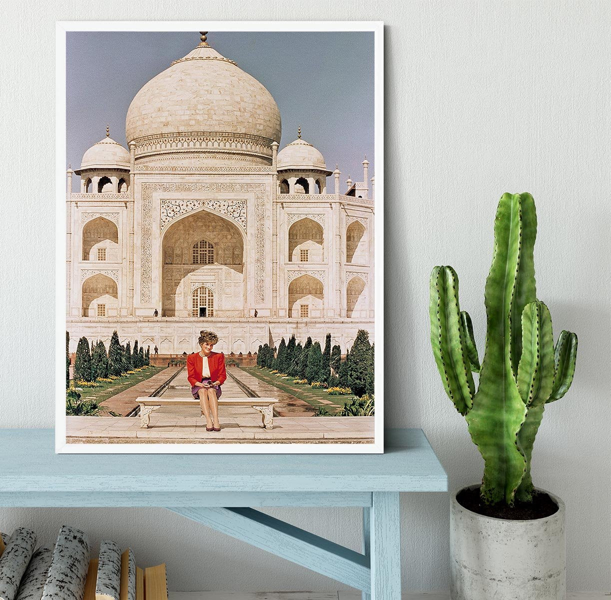 Princess Diana at the Taj Mahal in India Framed Print - Canvas Art Rocks -6