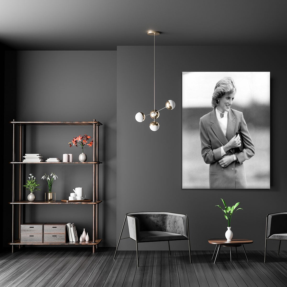 Princess Diana in Bedfordshire visiting disabled children Canvas Print or Poster