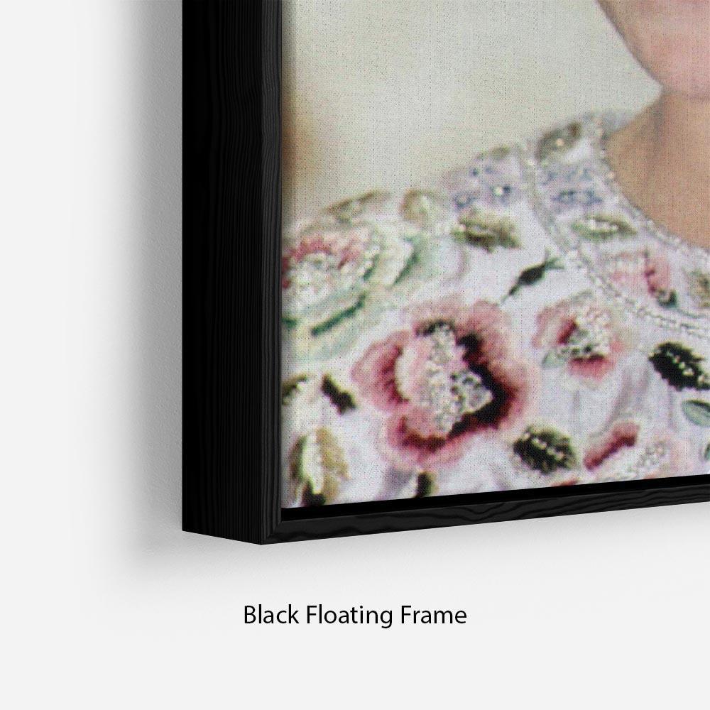 Princess Diana in a tiara at a dinner in Seoul South Korea Floating Frame Canvas