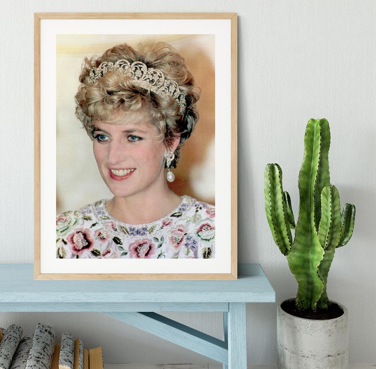 Princess Diana in a tiara at a dinner in Seoul South Korea Framed Print - Canvas Art Rocks - 3