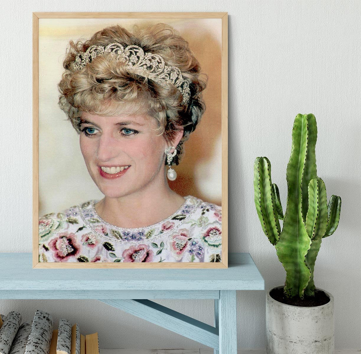Princess Diana in a tiara at a dinner in Seoul South Korea Framed Print - Canvas Art Rocks - 4