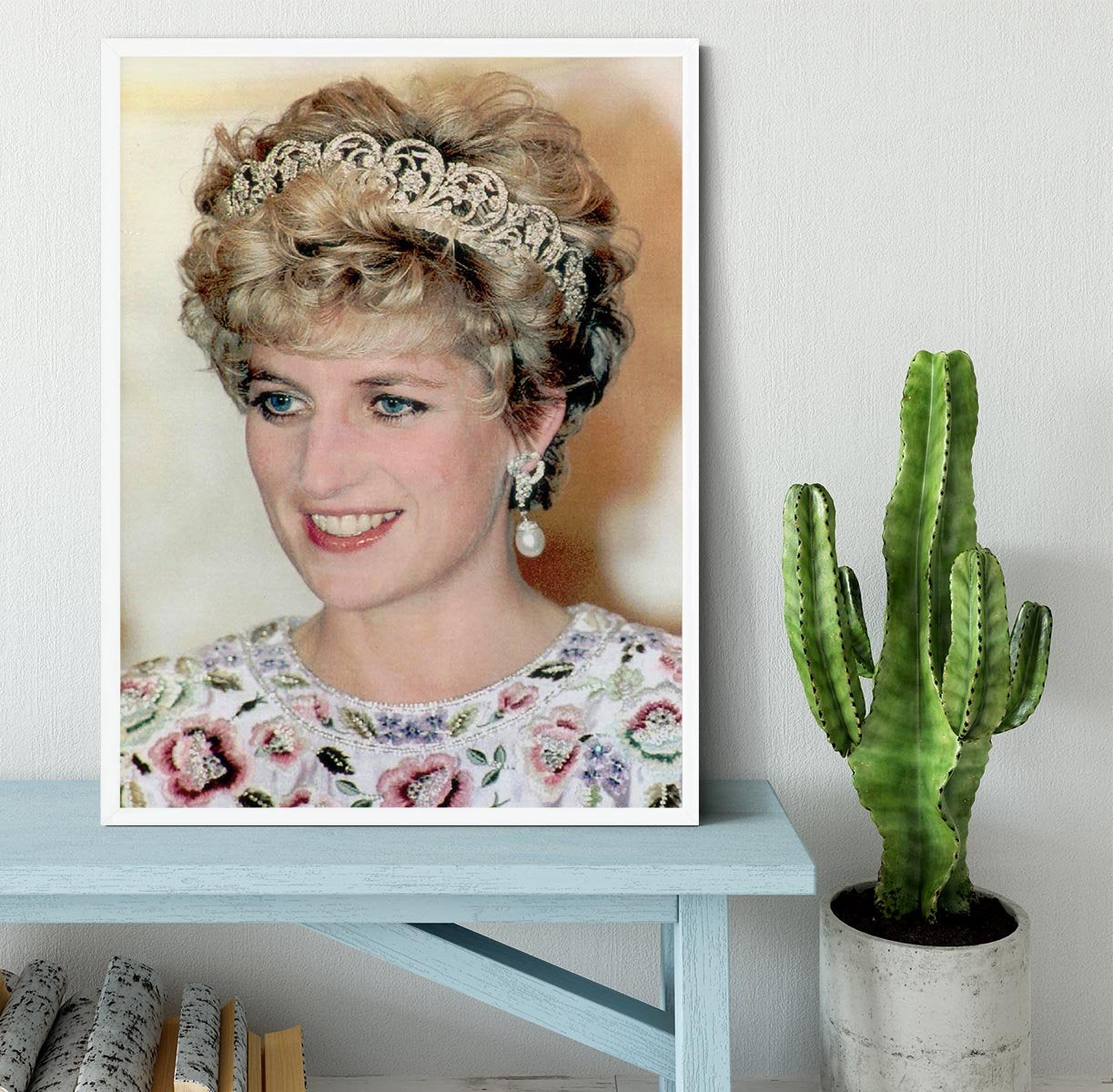Princess Diana in a tiara at a dinner in Seoul South Korea Framed Print - Canvas Art Rocks -6