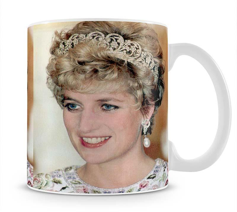 Princess Diana in a tiara at a dinner in Seoul South Korea Mug - Canvas Art Rocks - 1