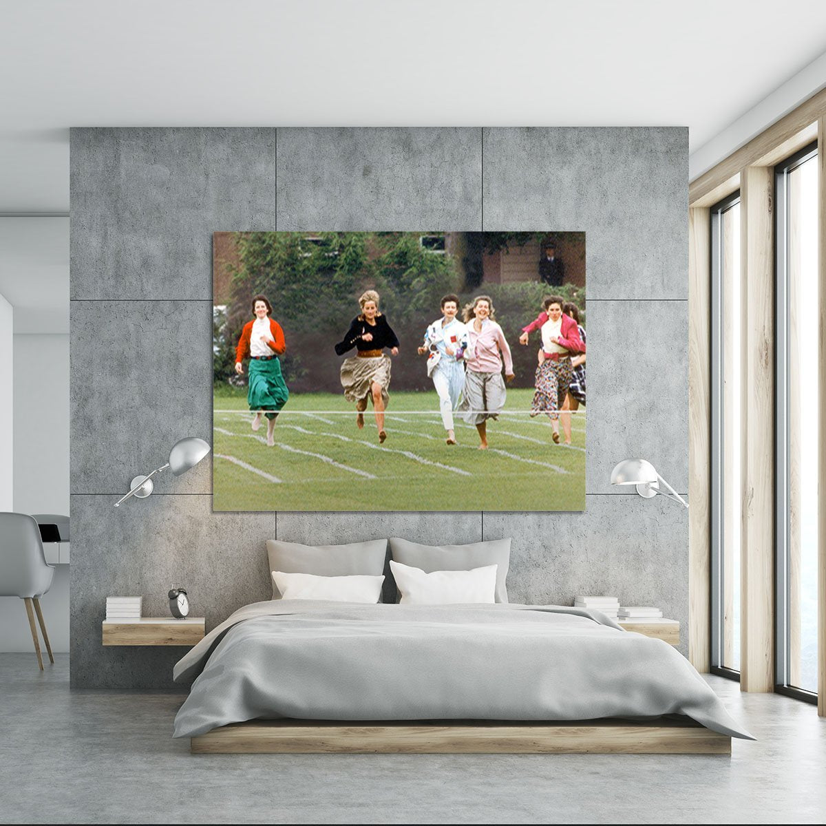 Princess Diana in the mothers race at Harrys school Canvas Print or Poster