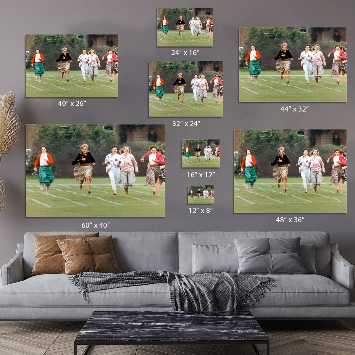 Princess Diana in the mothers race at Harrys school Canvas Print or Poster