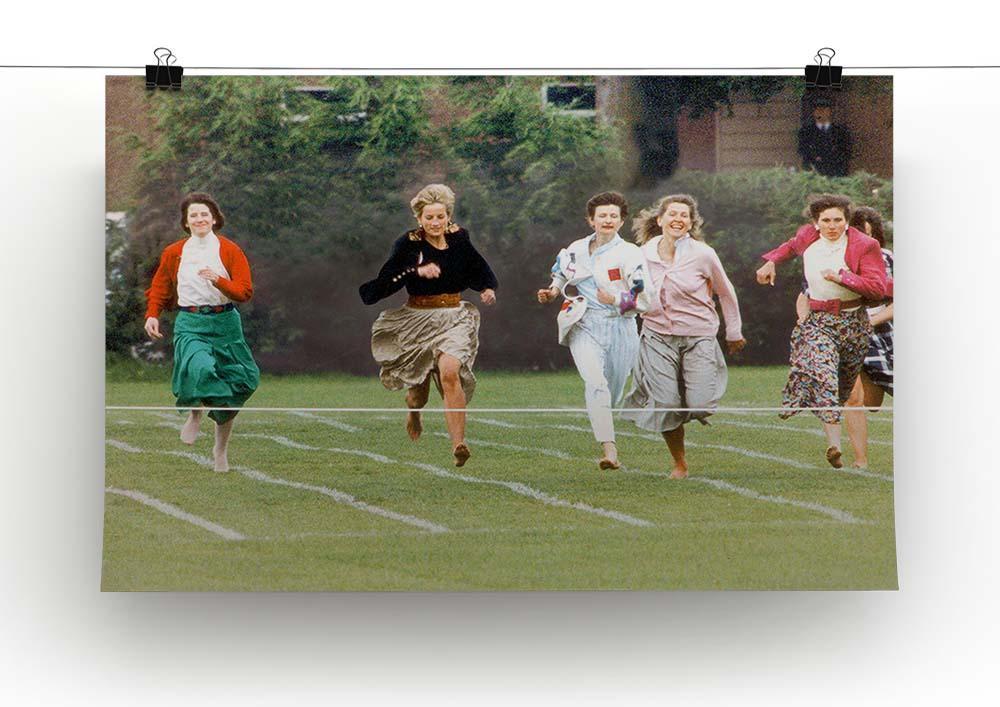 Princess Diana in the mothers race at Harrys school Canvas Print or Poster - Canvas Art Rocks - 2