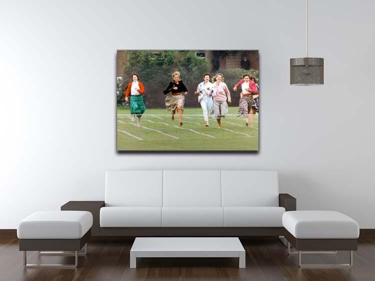 Princess Diana in the mothers race at Harrys school Canvas Print or Poster - Canvas Art Rocks - 4