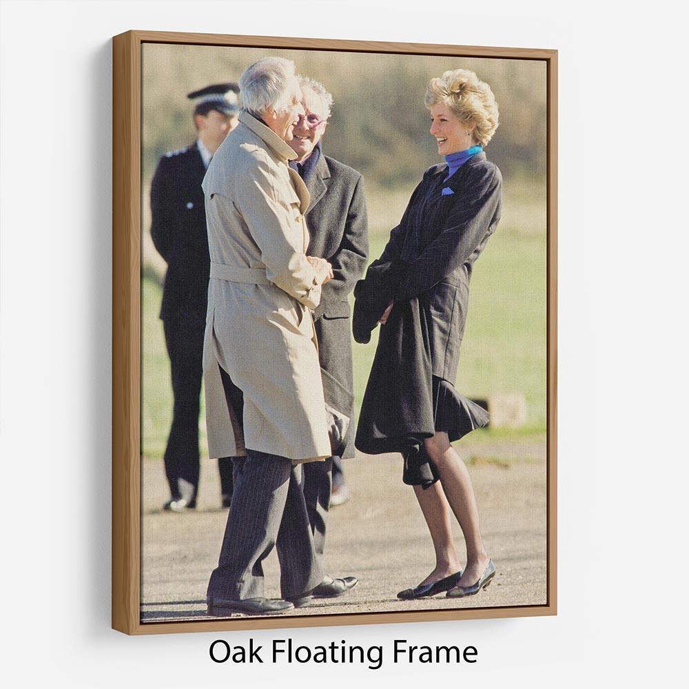 Princess Diana laughing Floating Frame Canvas