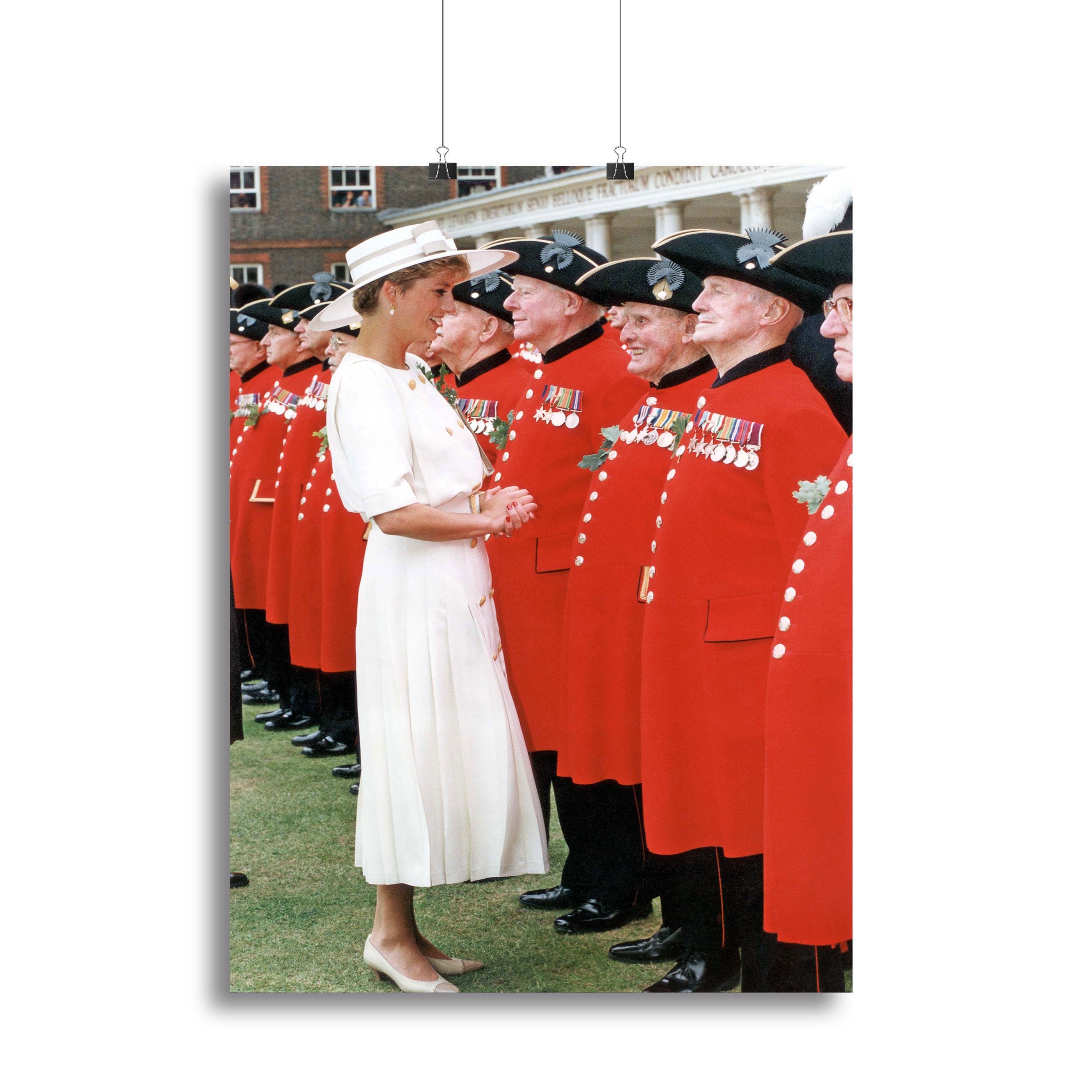Princess Diana meeting pensioners at Royal Hospital Chelsea Canvas Print or Poster