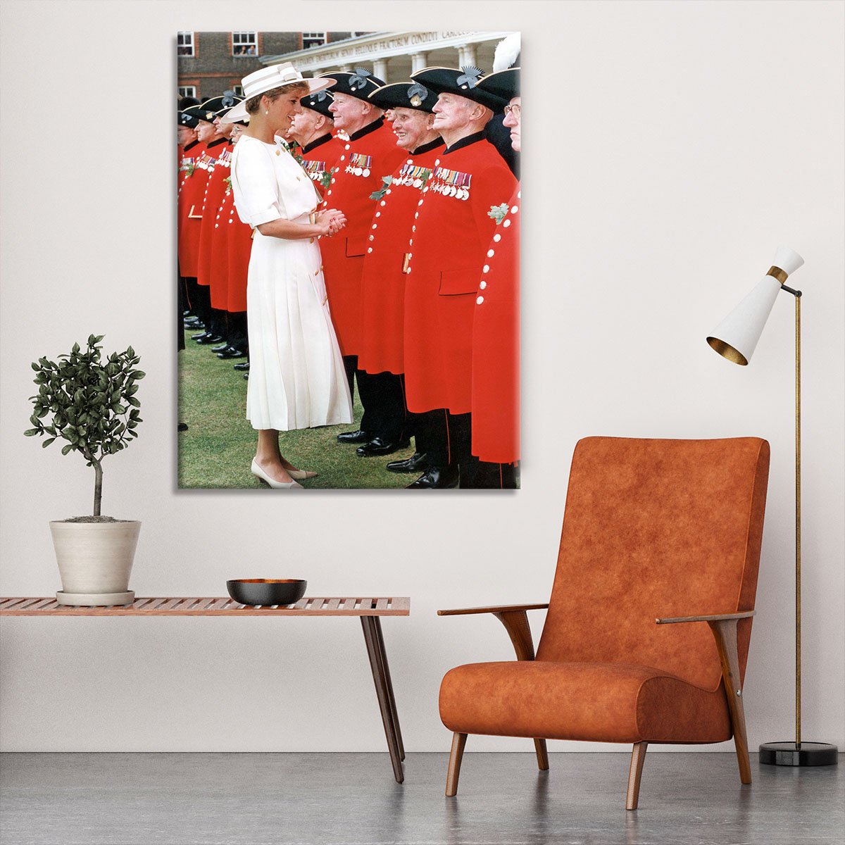 Princess Diana meeting pensioners at Royal Hospital Chelsea Canvas Print or Poster