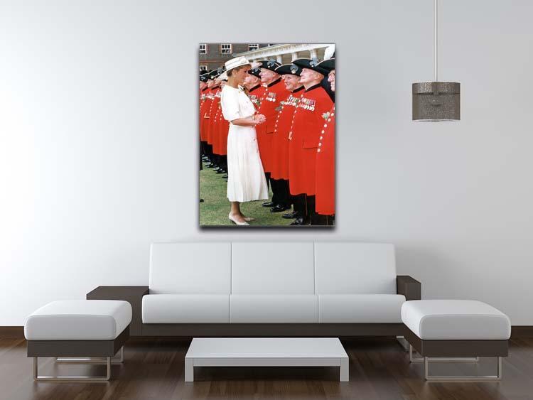 Princess Diana meeting pensioners at Royal Hospital Chelsea Canvas Print or Poster - Canvas Art Rocks - 4