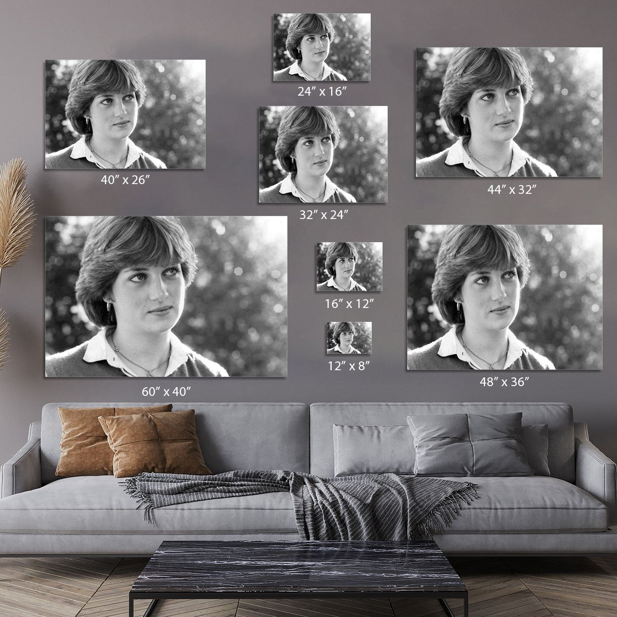 Princess Diana meeting the press for the first time Canvas Print or Poster