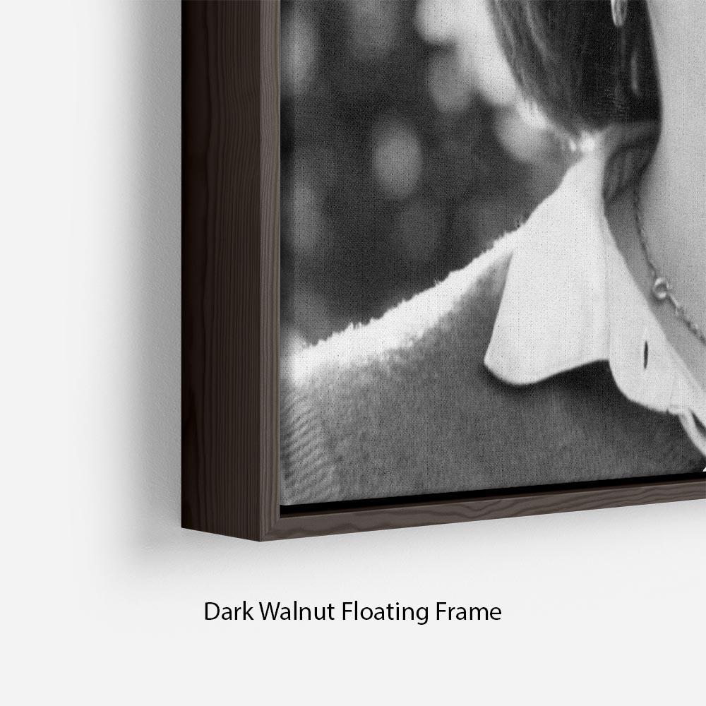 Princess Diana meeting the press for the first time Floating Frame Canvas