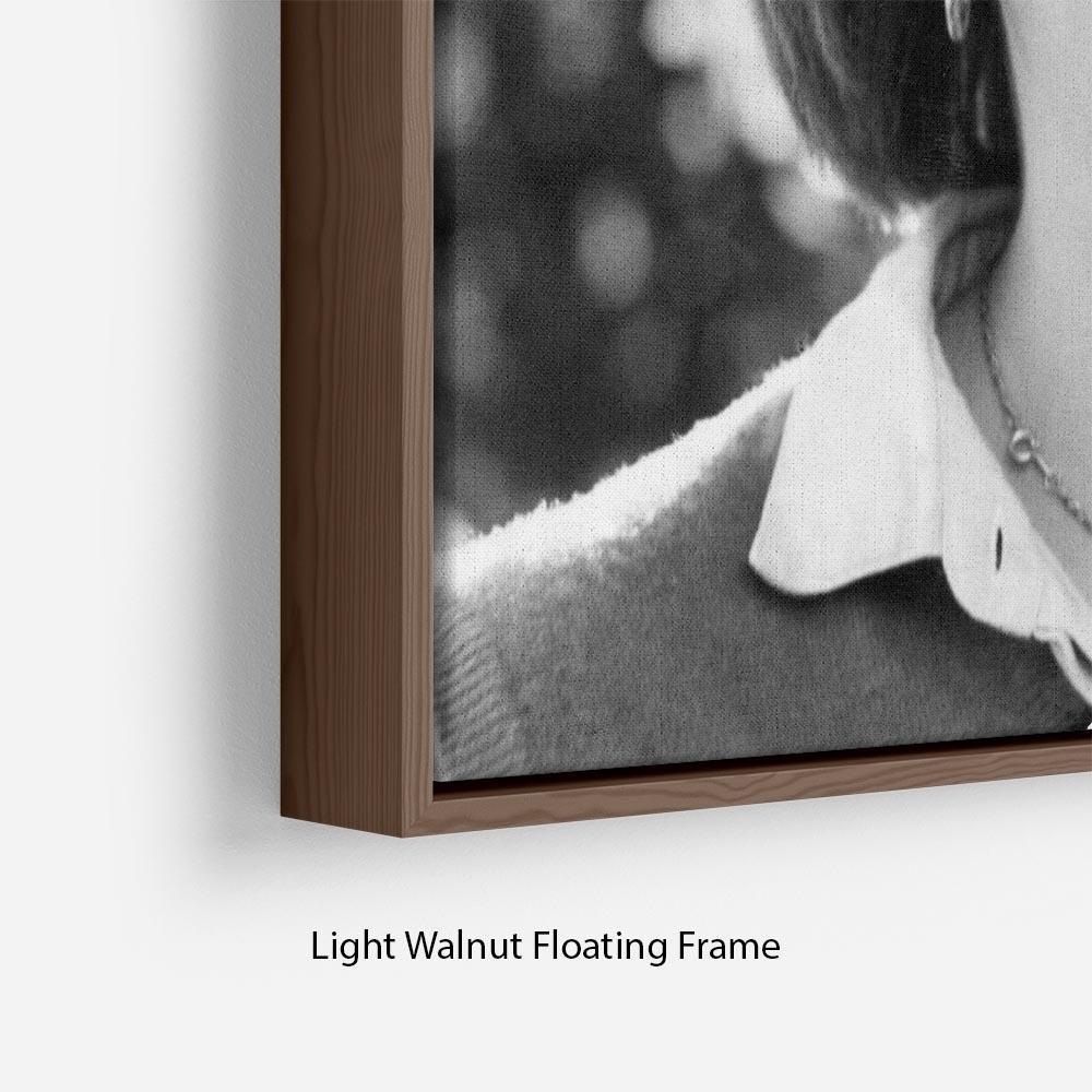 Princess Diana meeting the press for the first time Floating Frame Canvas