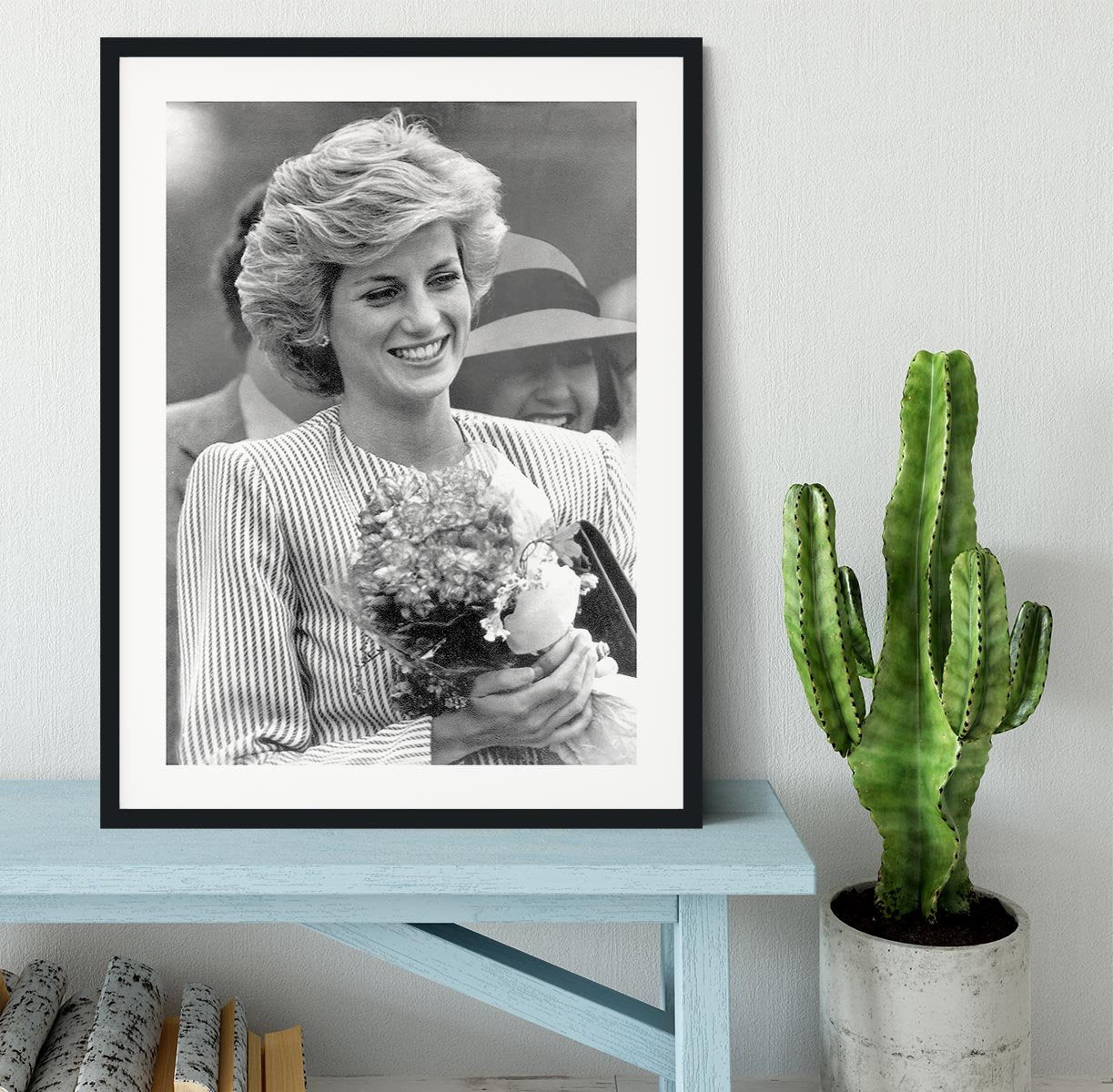 Princess Diana walkabout in Puckapunyal near Melbourne Framed Print - Canvas Art Rocks - 1