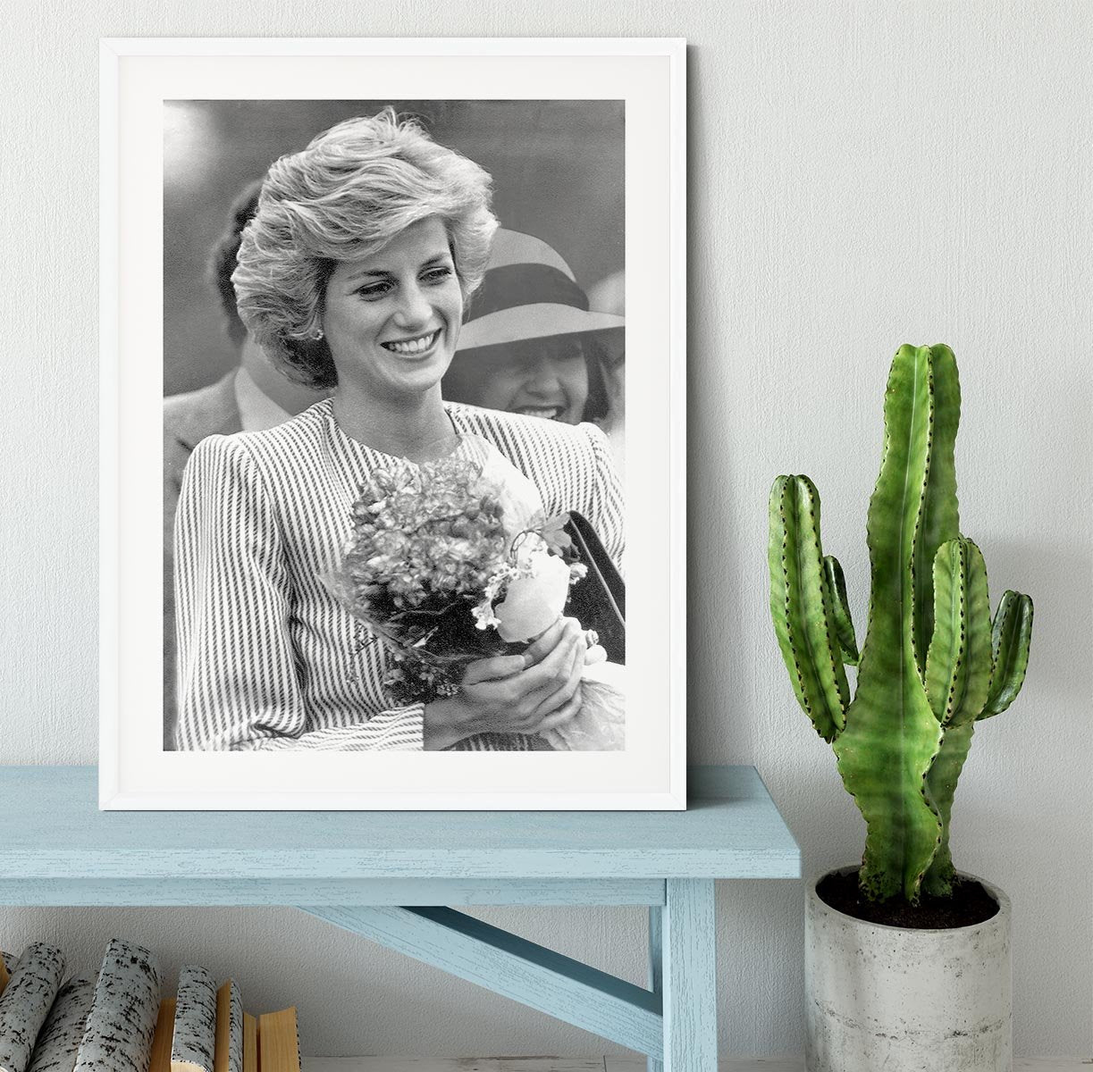 Princess Diana walkabout in Puckapunyal near Melbourne Framed Print - Canvas Art Rocks - 5