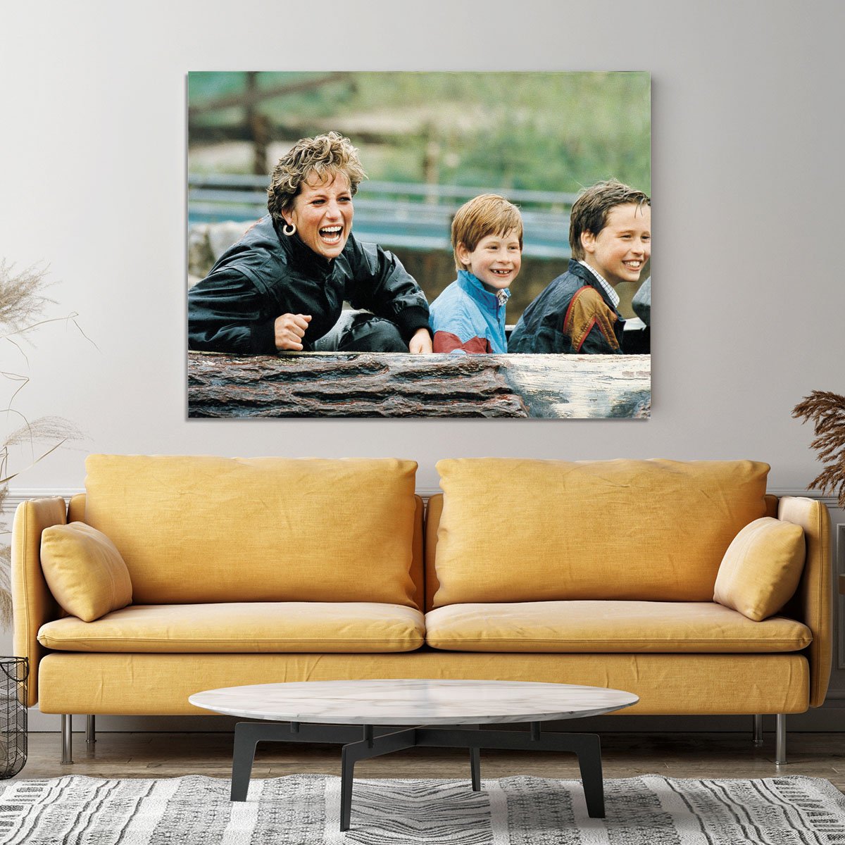 Princess Diana with Prince William and Prince Harry on ride Canvas Print or Poster