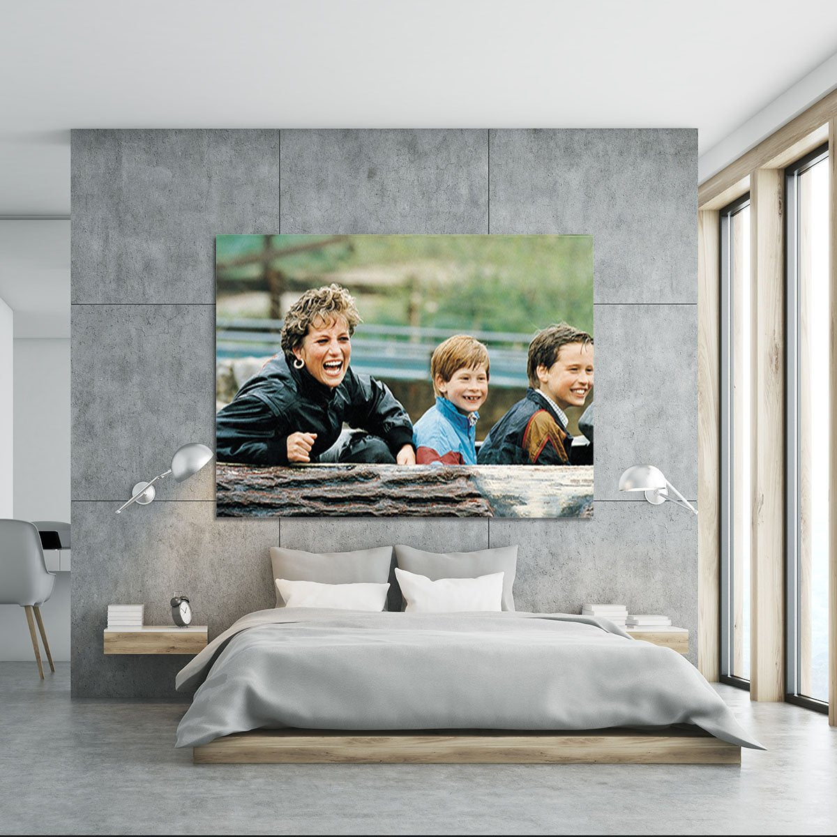 Princess Diana with Prince William and Prince Harry on ride Canvas Print or Poster