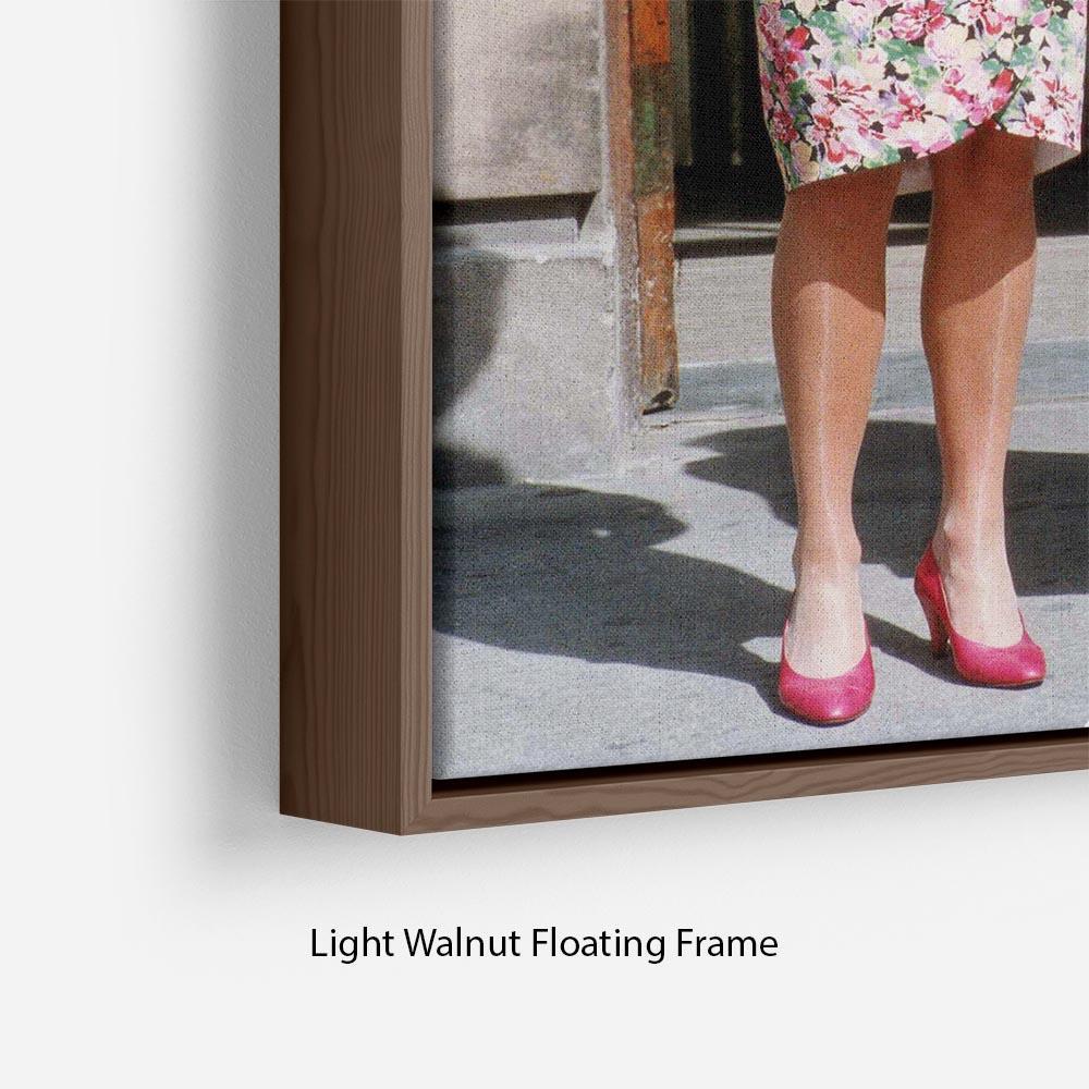 Princess Diana with US First Lady Barbara Bush Floating Frame Canvas