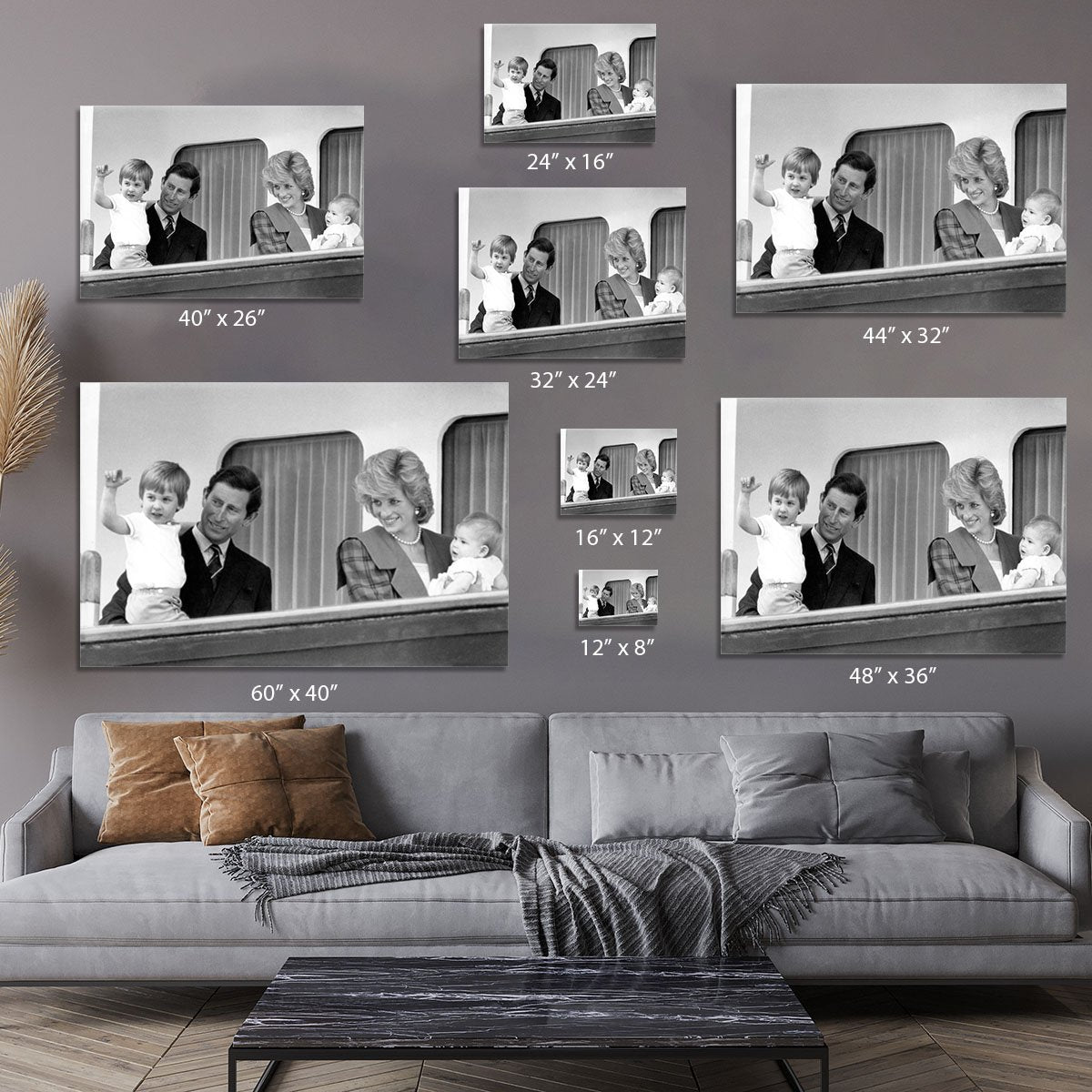 Princess Diana with family aboard the Royal Yacht Britannia Canvas Print or Poster