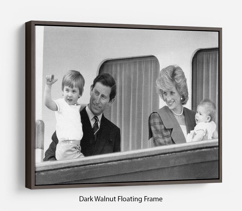 Princess Diana with family aboard the Royal Yacht Britannia Floating Frame Canvas