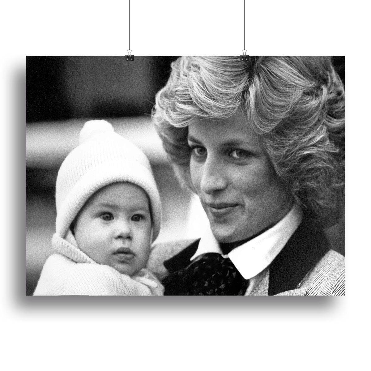 Princess Diana with six month old Prince Harry Canvas Print or Poster