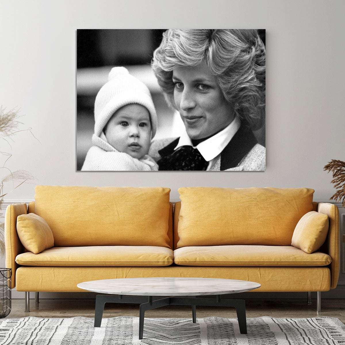 Princess Diana with six month old Prince Harry Canvas Print or Poster