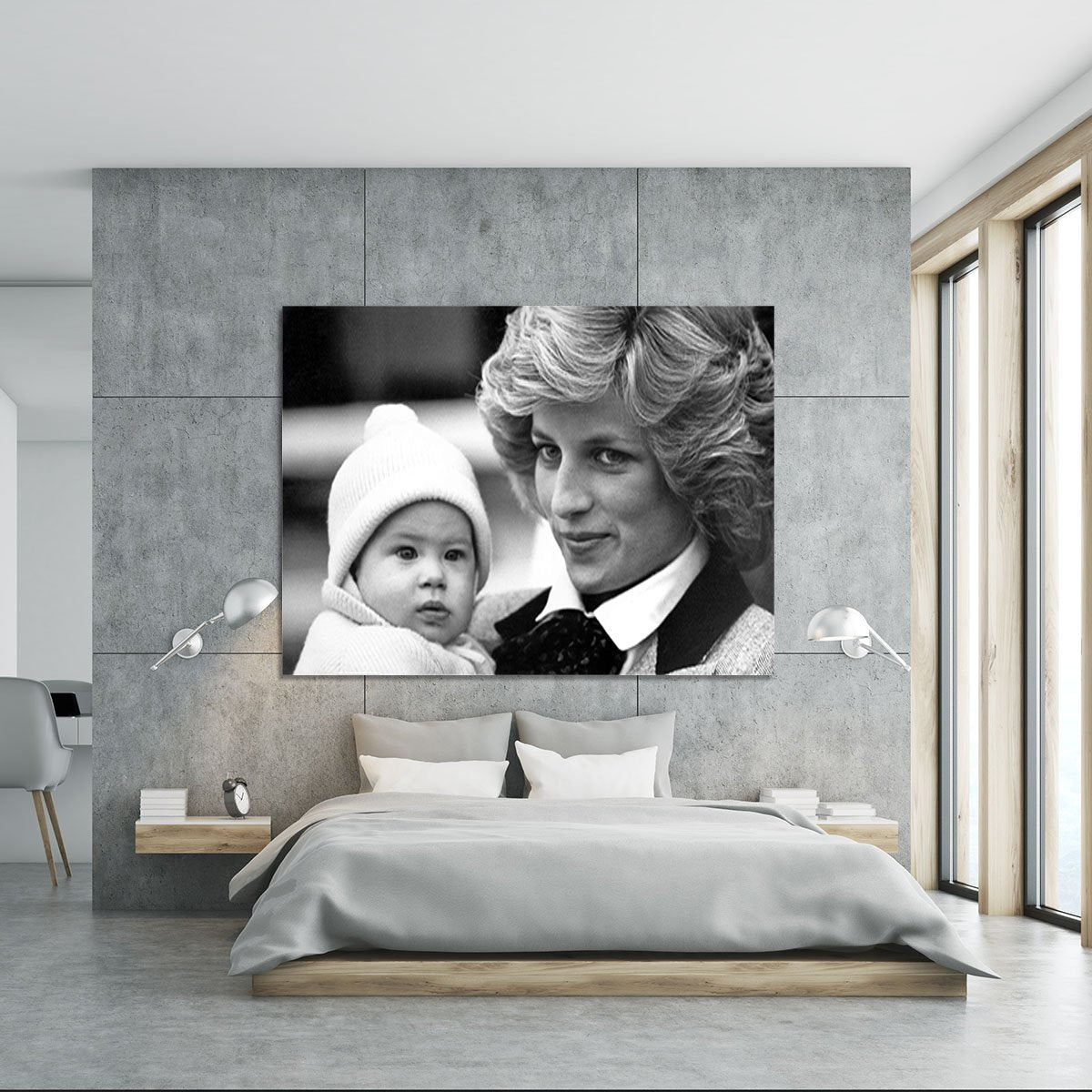 Princess Diana with six month old Prince Harry Canvas Print or Poster