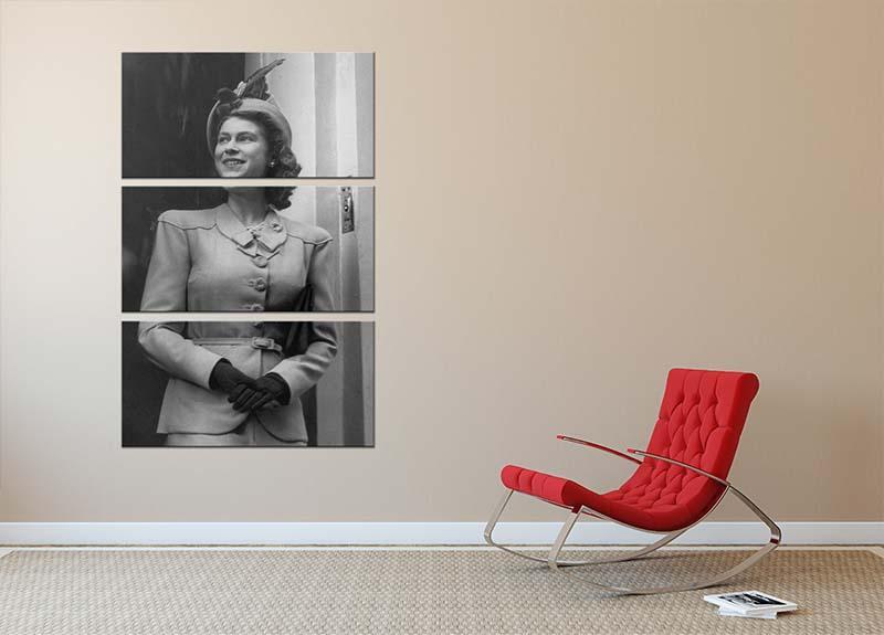 Princess Elizabeth Queen Elizabeth II in London 3 Split Panel Canvas Print - Canvas Art Rocks - 2