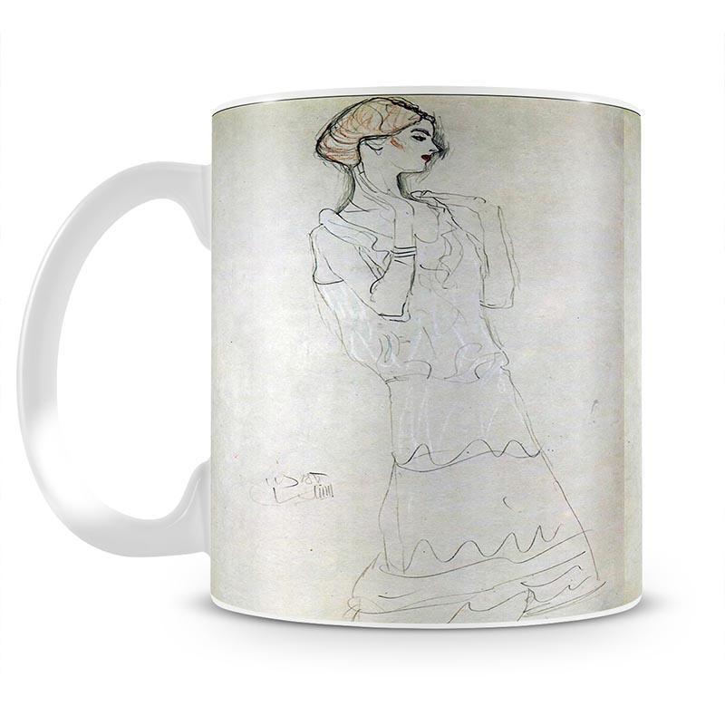 Profile standing female figure with raised arms by Klimt Mug - Canvas Art Rocks - 2
