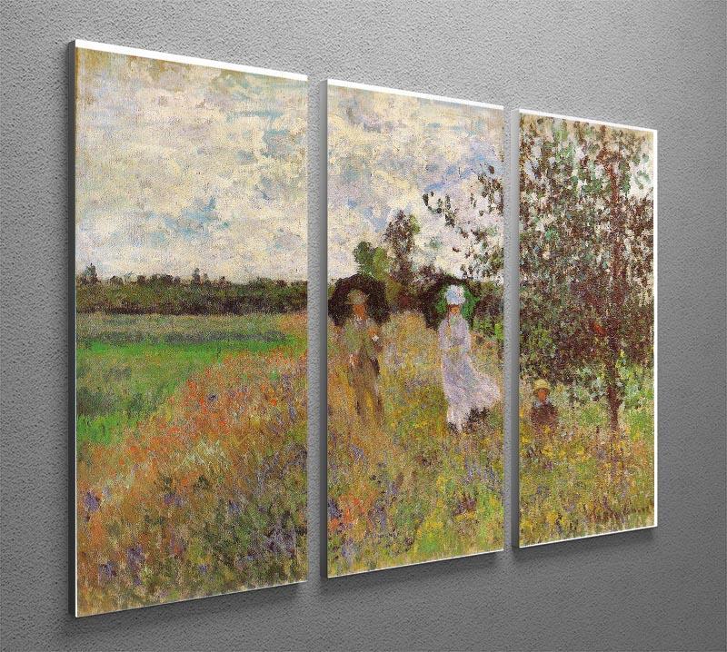 Promenade a Argenteuil 1875 by Monet Split Panel Canvas Print - Canvas Art Rocks - 4