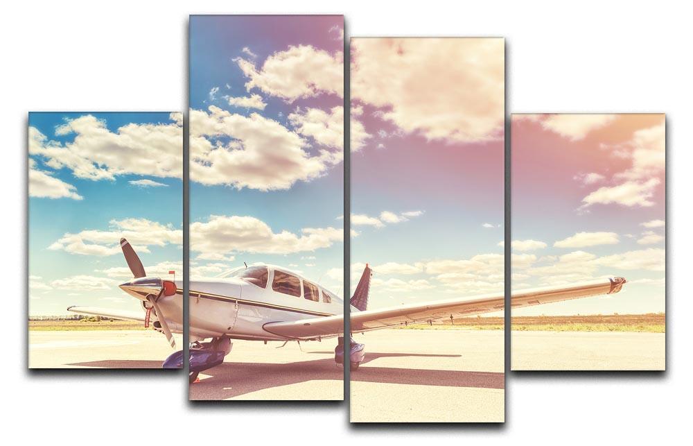 Propeller plane parked 4 Split Panel Canvas  - Canvas Art Rocks - 1