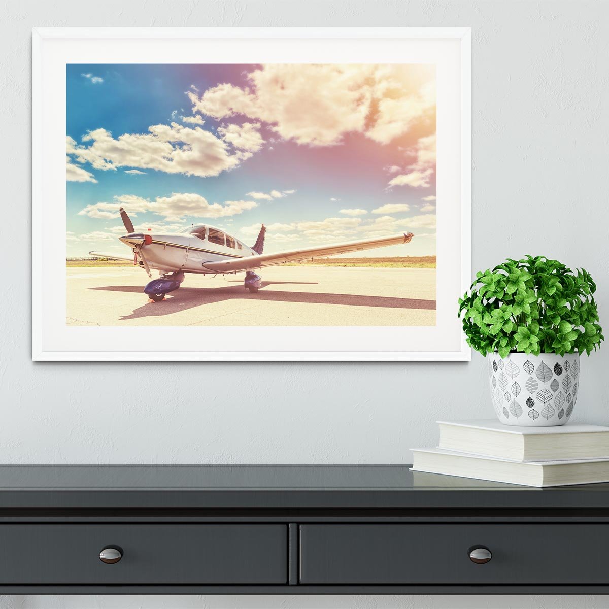 Propeller plane parked Framed Print - Canvas Art Rocks - 5