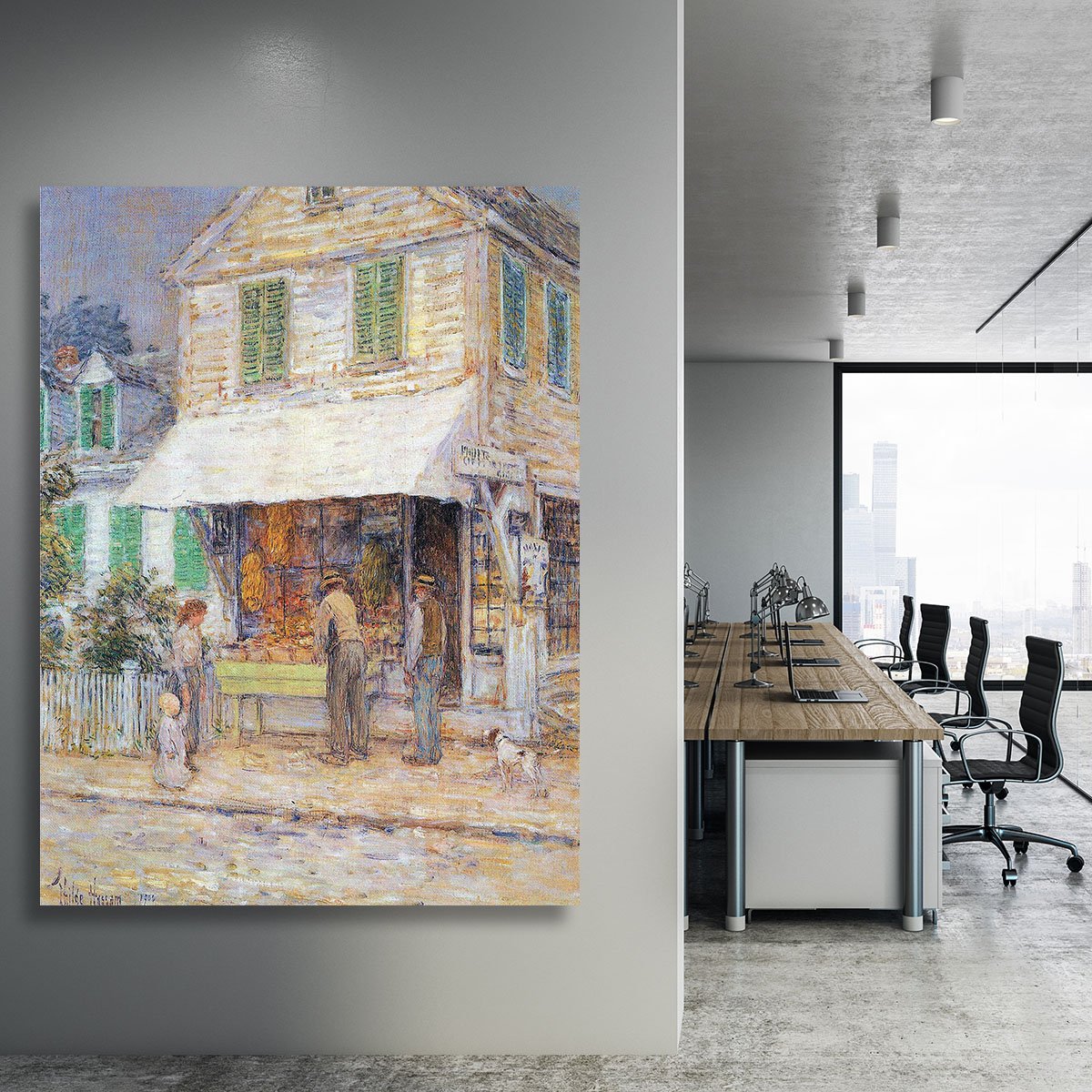 Provincial town by Hassam Canvas Print or Poster