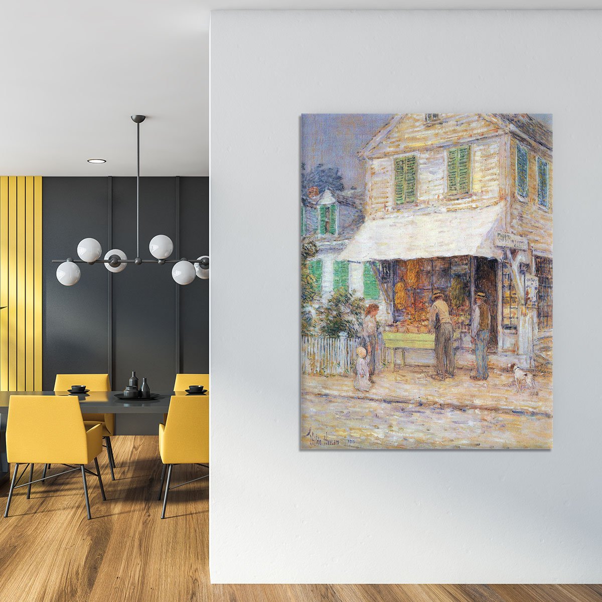 Provincial town by Hassam Canvas Print or Poster