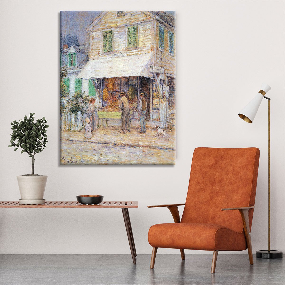 Provincial town by Hassam Canvas Print or Poster